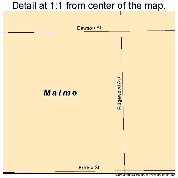 Malmo, Nebraska road map detail