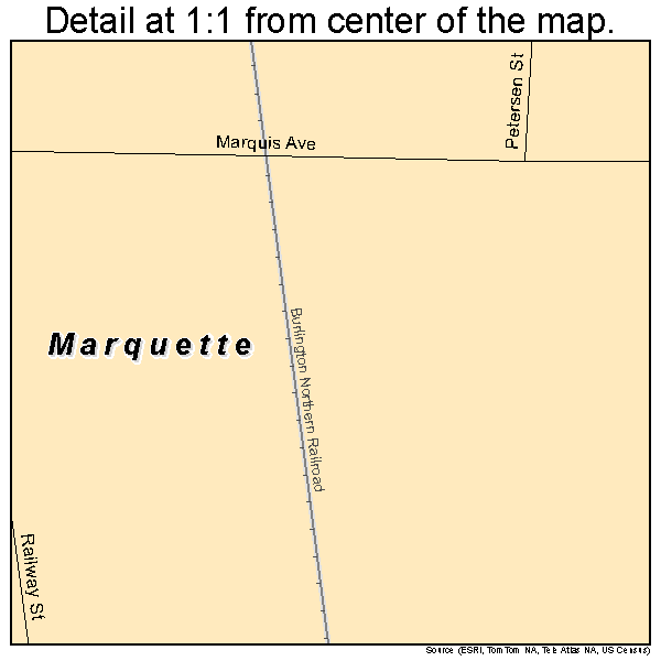 Marquette, Nebraska road map detail