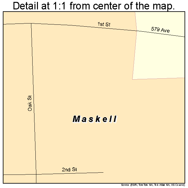 Maskell, Nebraska road map detail