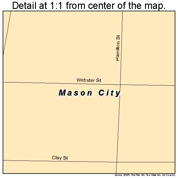 Mason City, Nebraska road map detail