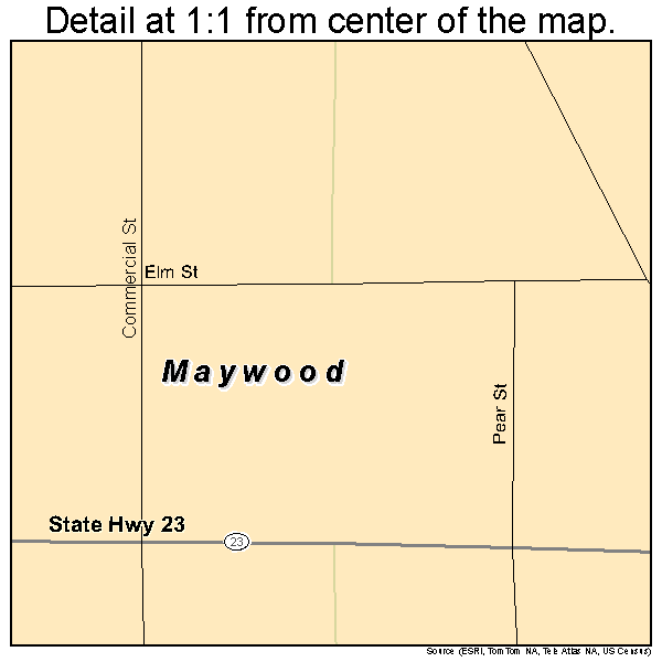 Maywood, Nebraska road map detail