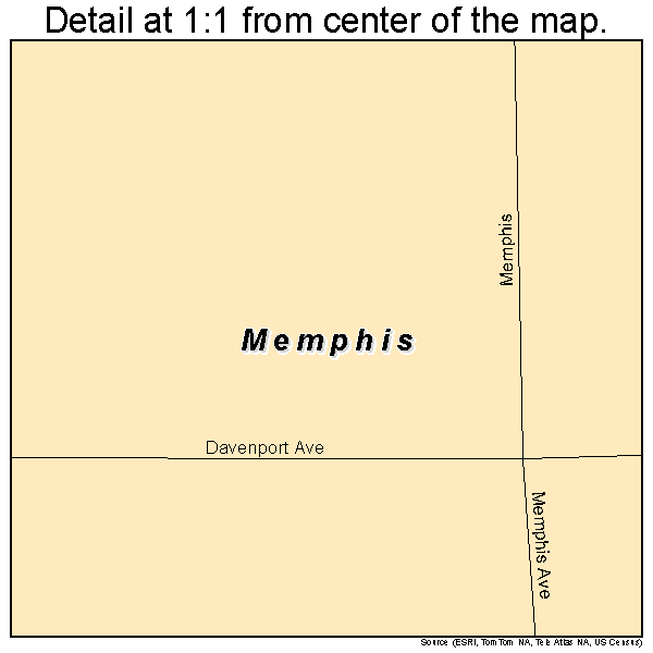 Memphis, Nebraska road map detail