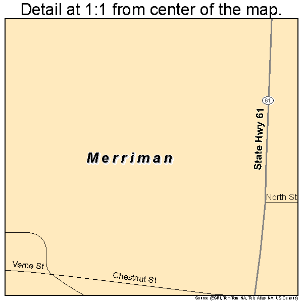 Merriman, Nebraska road map detail