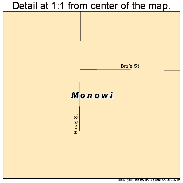Monowi, Nebraska road map detail