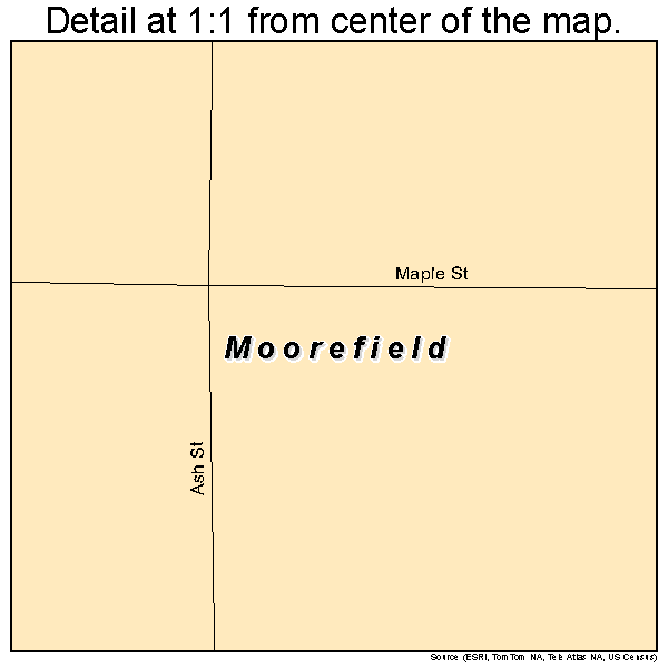 Moorefield, Nebraska road map detail