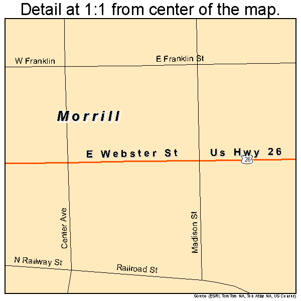 Morrill, Nebraska road map detail