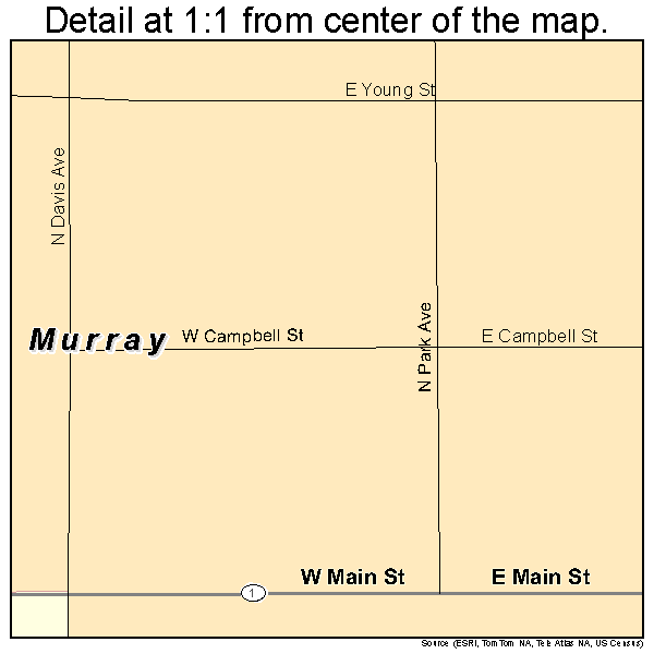 Murray, Nebraska road map detail