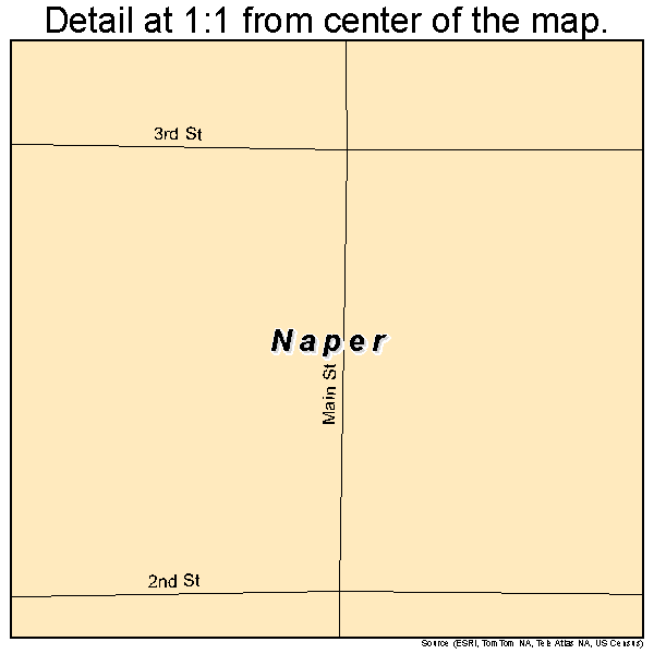 Naper, Nebraska road map detail