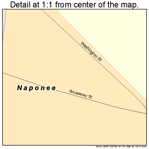Naponee, Nebraska road map detail