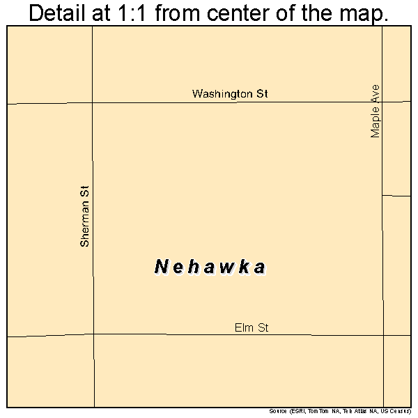 Nehawka, Nebraska road map detail