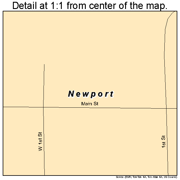 Newport, Nebraska road map detail