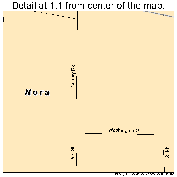 Nora, Nebraska road map detail