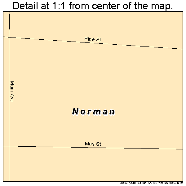 Norman, Nebraska road map detail