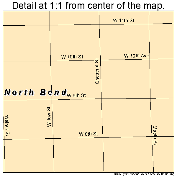 North Bend, Nebraska road map detail