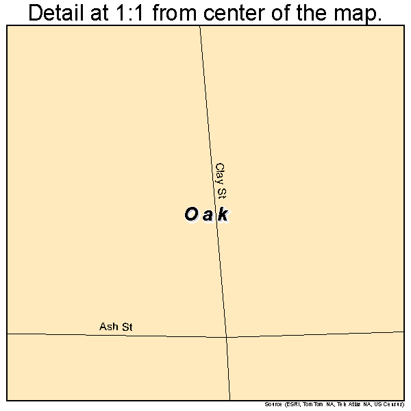 Oak, Nebraska road map detail