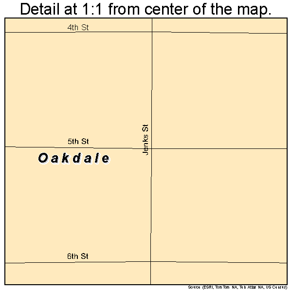 Oakdale, Nebraska road map detail