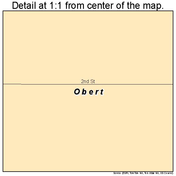 Obert, Nebraska road map detail