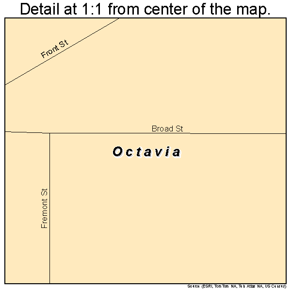 Octavia, Nebraska road map detail