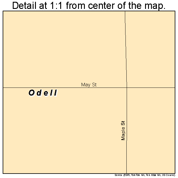 Odell, Nebraska road map detail