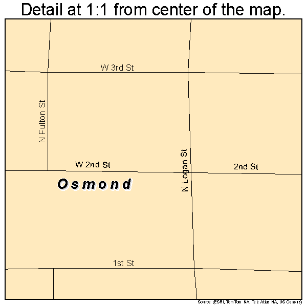 Osmond, Nebraska road map detail