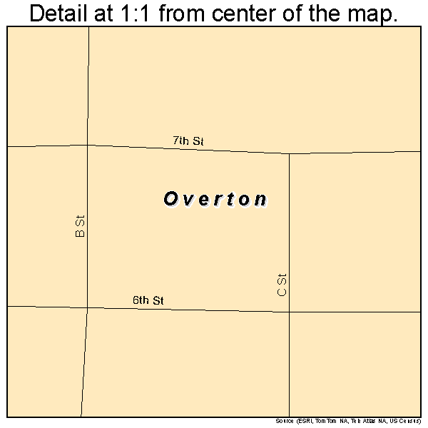 Overton, Nebraska road map detail