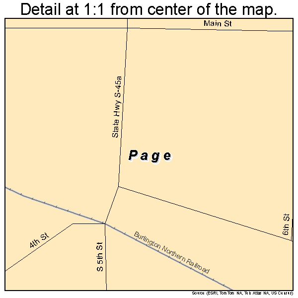 Page, Nebraska road map detail