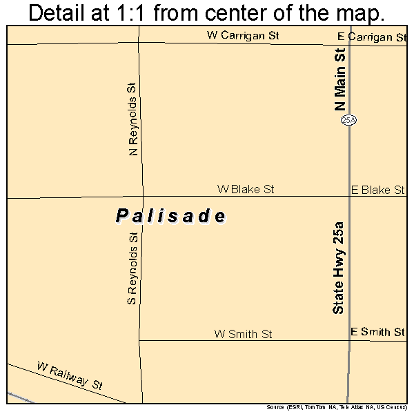 Palisade, Nebraska road map detail