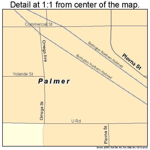 Palmer, Nebraska road map detail