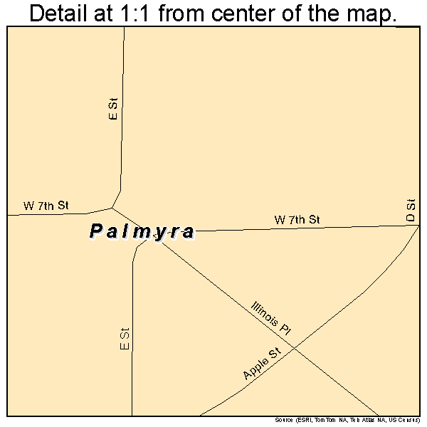 Palmyra, Nebraska road map detail