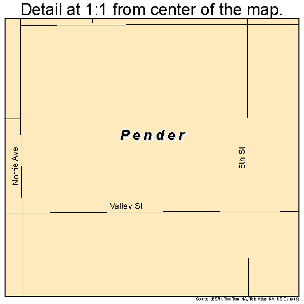 Pender, Nebraska road map detail