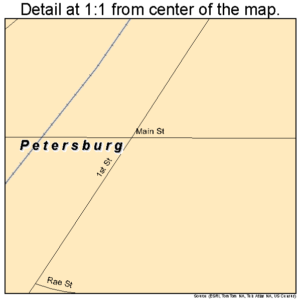 Petersburg, Nebraska road map detail