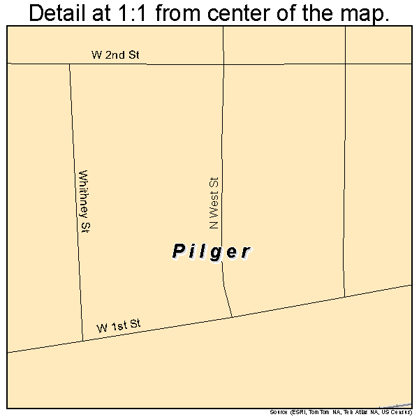 Pilger, Nebraska road map detail
