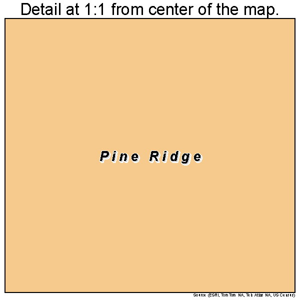 Pine Ridge, Nebraska road map detail