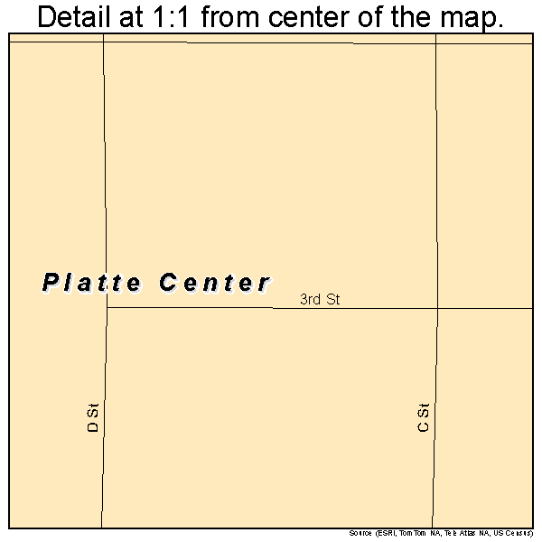 Platte Center, Nebraska road map detail