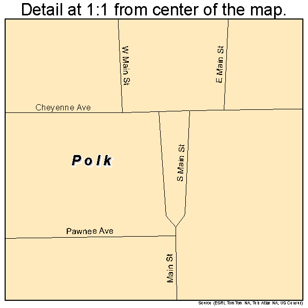 Polk, Nebraska road map detail