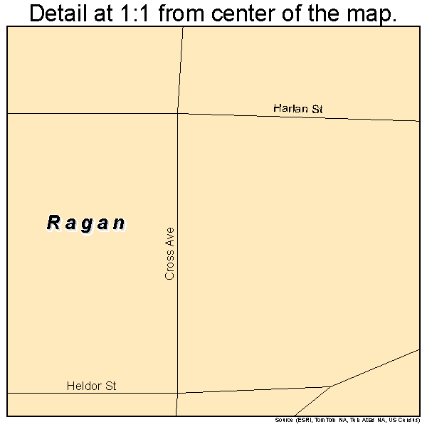 Ragan, Nebraska road map detail