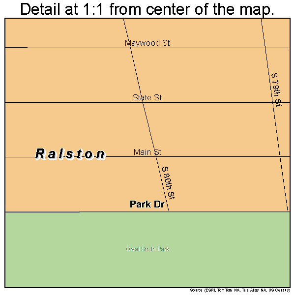 Ralston, Nebraska road map detail