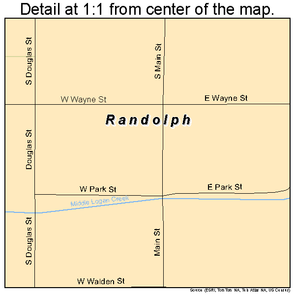 Randolph, Nebraska road map detail