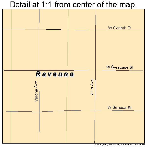 Ravenna, Nebraska road map detail