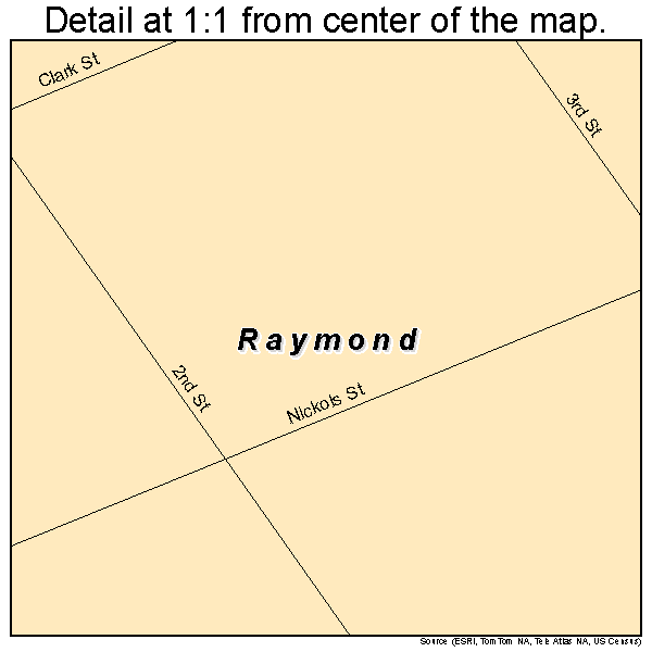 Raymond, Nebraska road map detail