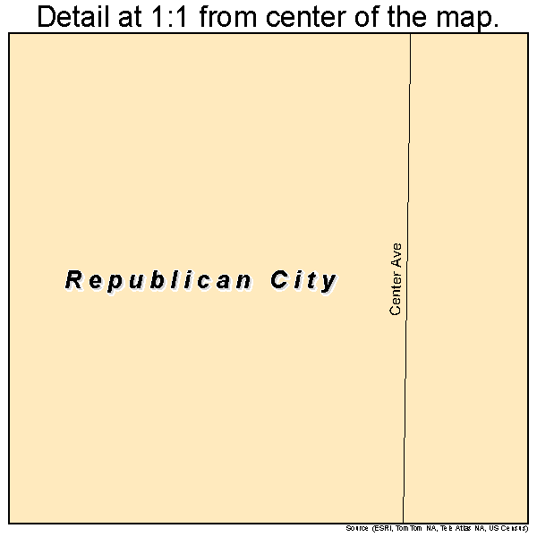 Republican City, Nebraska road map detail