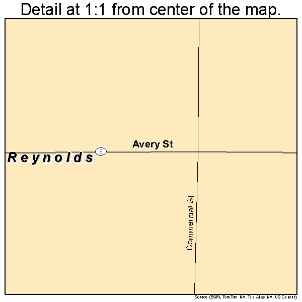 Reynolds, Nebraska road map detail