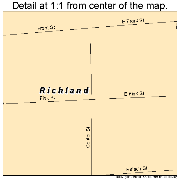 Richland, Nebraska road map detail