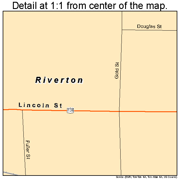 Riverton, Nebraska road map detail