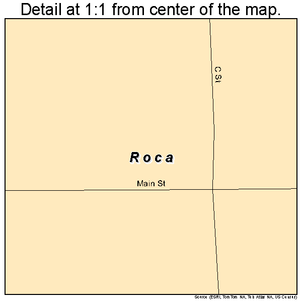 Roca, Nebraska road map detail