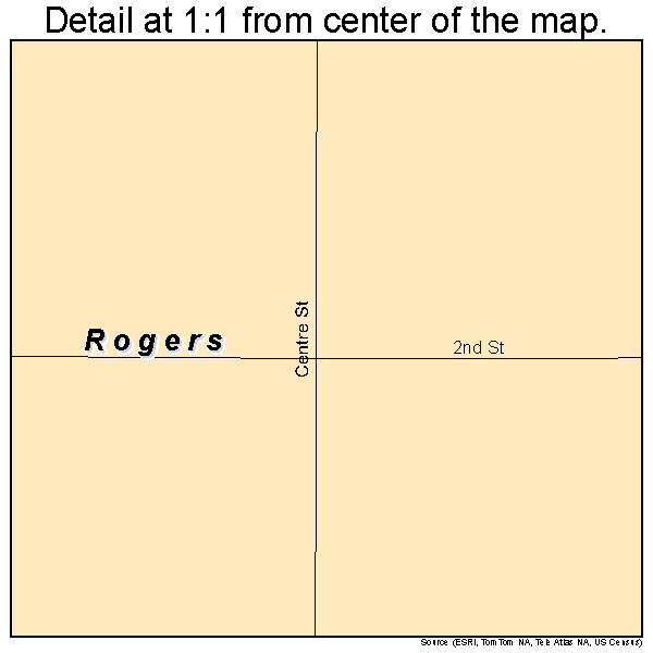 Rogers, Nebraska road map detail