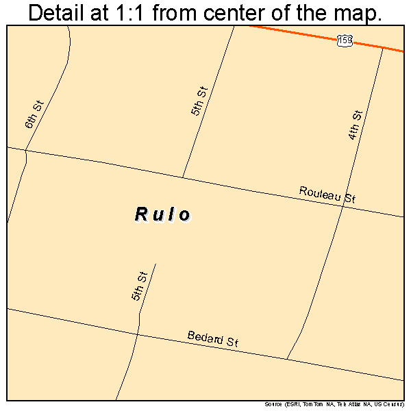 Rulo, Nebraska road map detail
