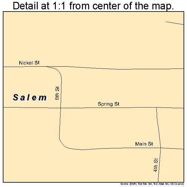 Salem, Nebraska road map detail