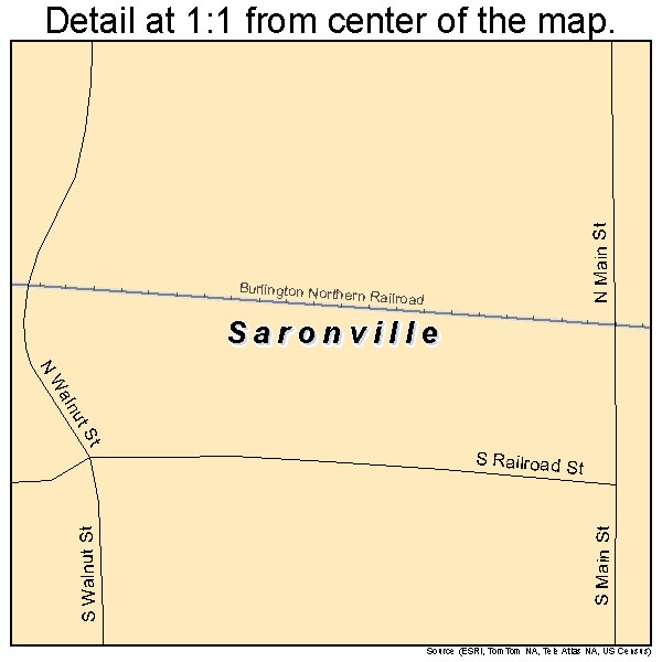 Saronville, Nebraska road map detail