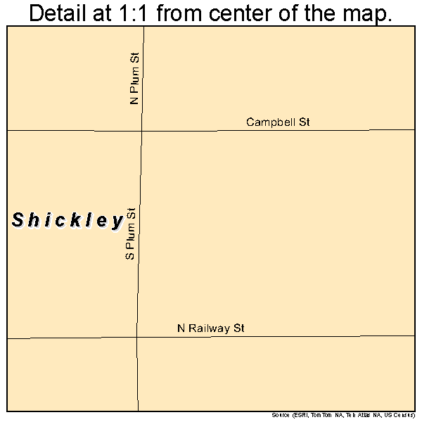 Shickley, Nebraska road map detail
